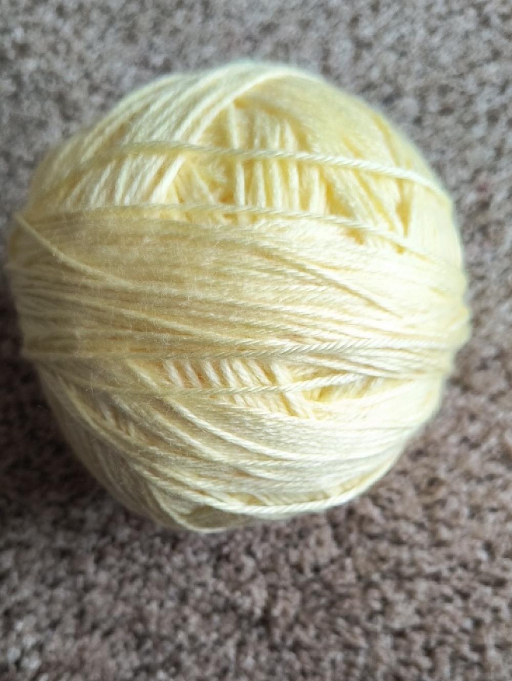 Soft Pale Yellow Yarn Ball